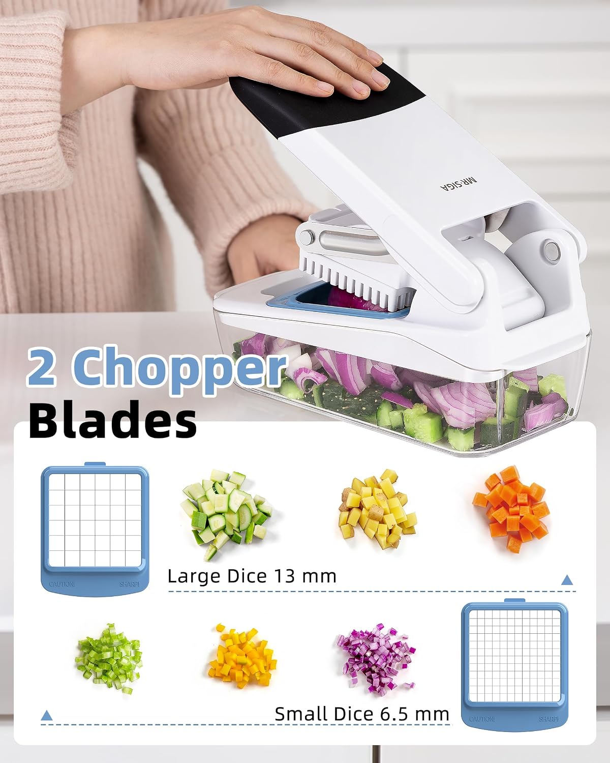 Vegetable Chopper with Container, Vegetable Cutter for Onion Fruit