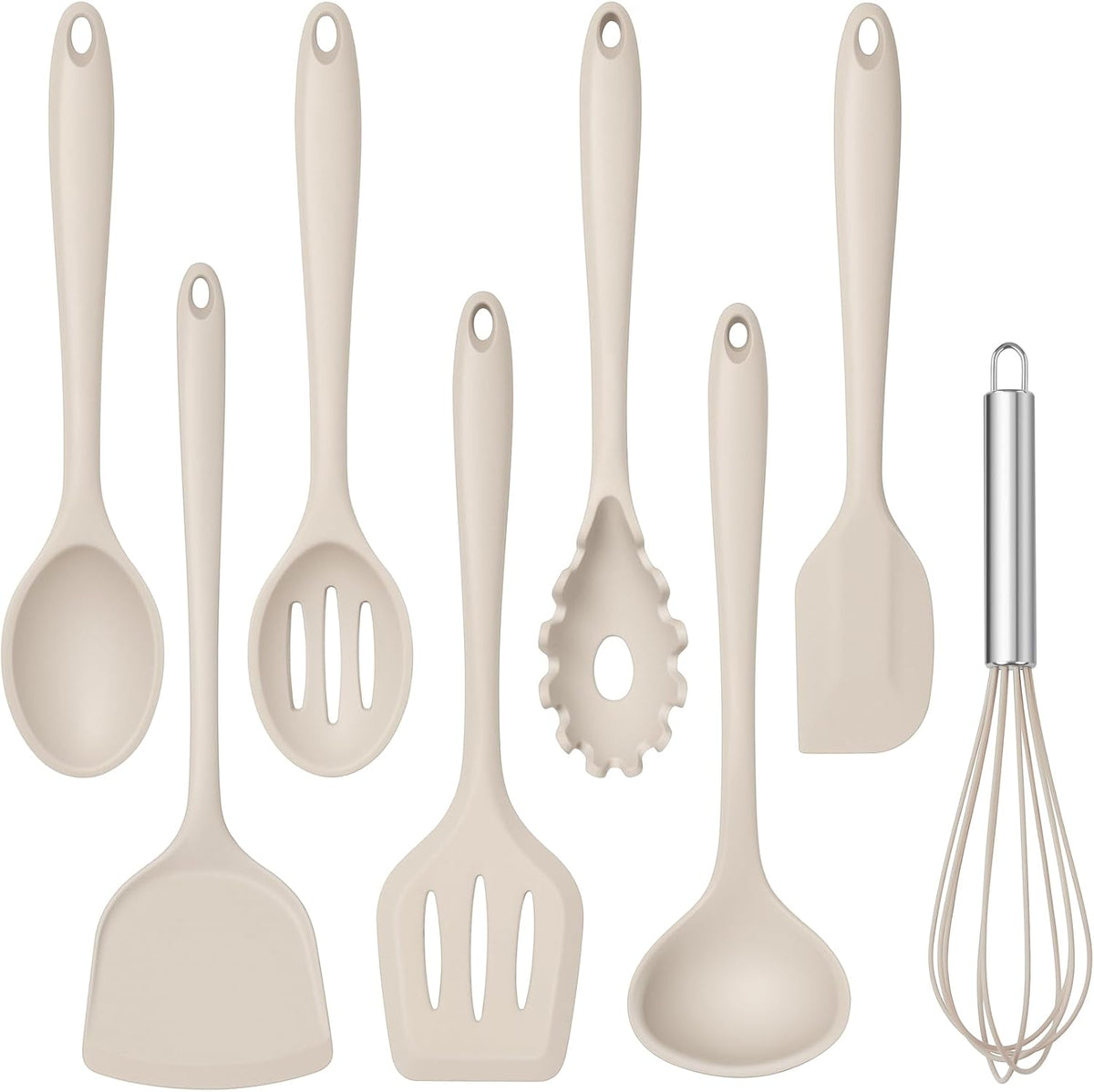 Silicone Cooking Utensils Set, 8 PCS Kitchen Utensils Set, Black