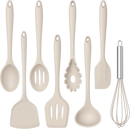Silicone Cooking Utensils Set, 8 PCS Kitchen Utensils Set, Black