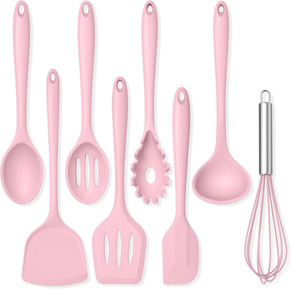 Silicone Cooking Utensils Set, 8 PCS Kitchen Utensils Set, Black