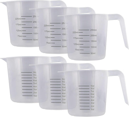 Plastic Measuring Cups with Handles - 8 oz (250 ml)