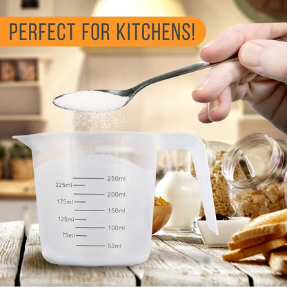 Plastic Measuring Cups with Handles - 8 oz (250 ml)