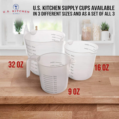 Plastic Measuring Cups with Handles - 8 oz (250 ml)