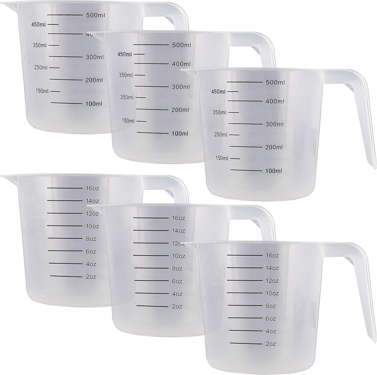 Plastic Measuring Cups with Handles - 8 oz (250 ml)