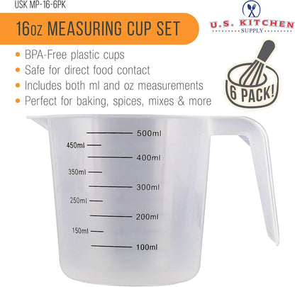 Plastic Measuring Cups with Handles - 8 oz (250 ml)