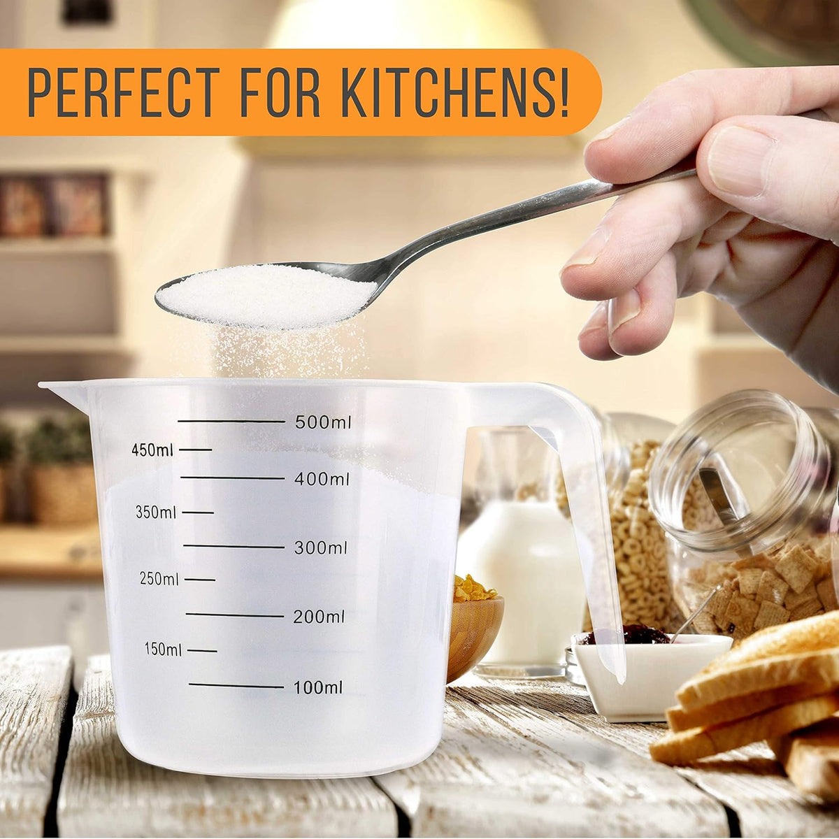 Plastic Measuring Cups with Handles - 8 oz (250 ml)