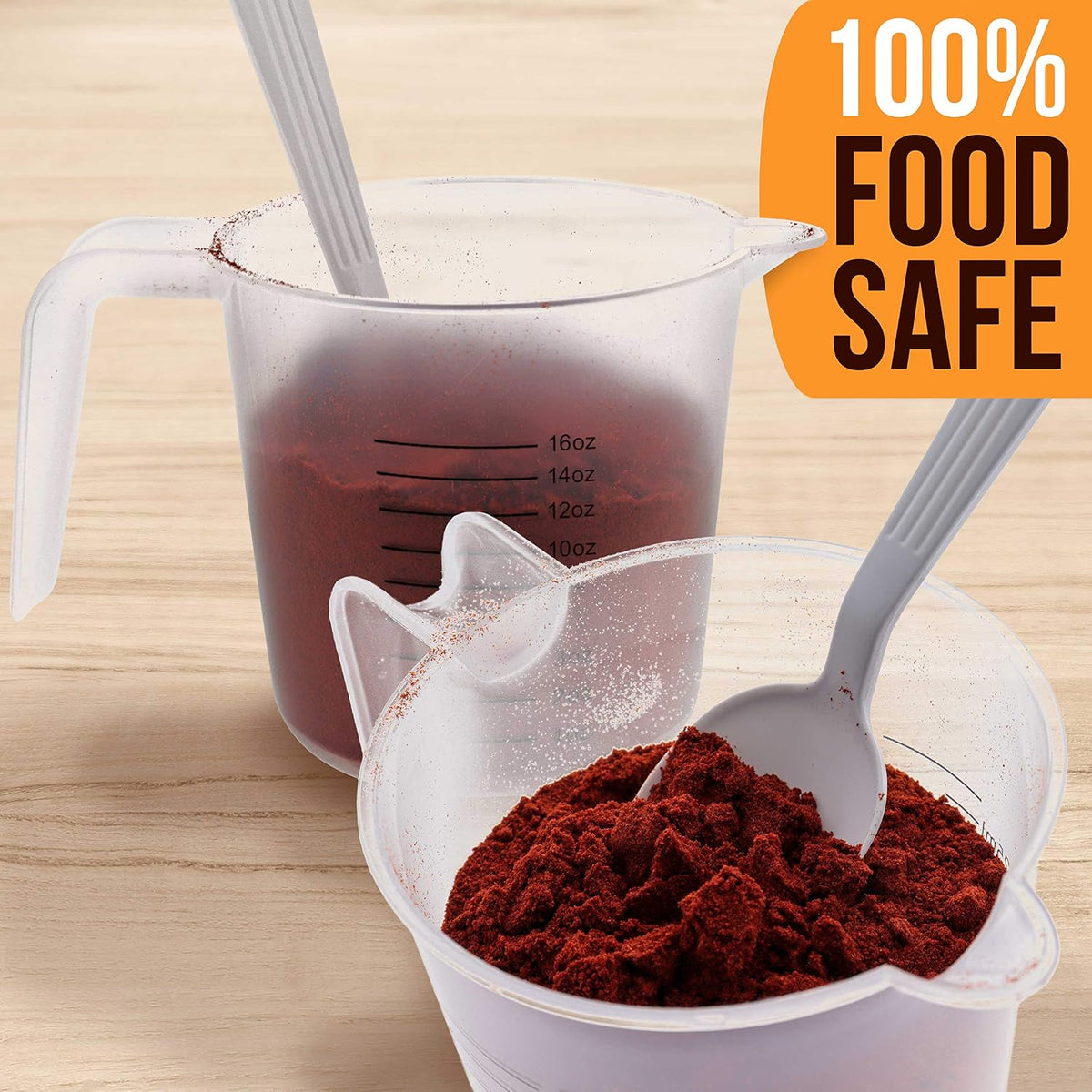 Plastic Measuring Cups with Handles - 8 oz (250 ml)