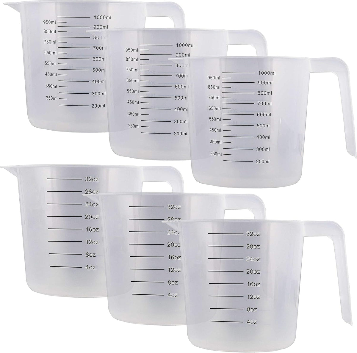 Plastic Measuring Cups with Handles - 8 oz (250 ml)