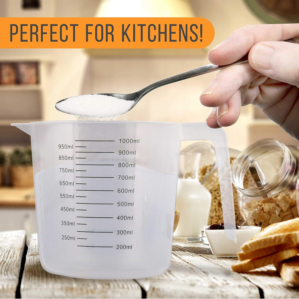 Plastic Measuring Cups with Handles - 8 oz (250 ml)