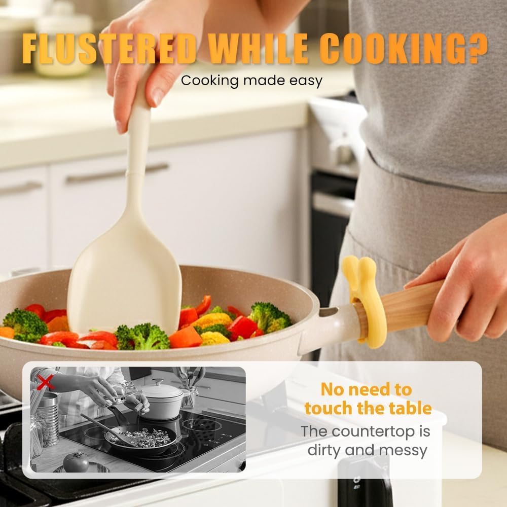 Multifunction Silicone Pot Handle Spatula Rack, 2026 Non-Slip Spoon Holder Stove Organizer Kitchen Gadgets, Steam Releaser,Utensil Anti Scalding Pot Clip for Cooking Accessories (3 PCS)