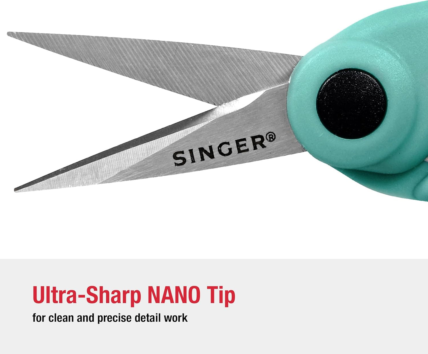4-1/2 inch ProSeries™ Scissor with NANO Tip™ Comfort Grip | Ultra-sharp NANO Tip 4.5 inch detail scissors with soft TPR grip; precise cuts for embroidery, applique and detail work