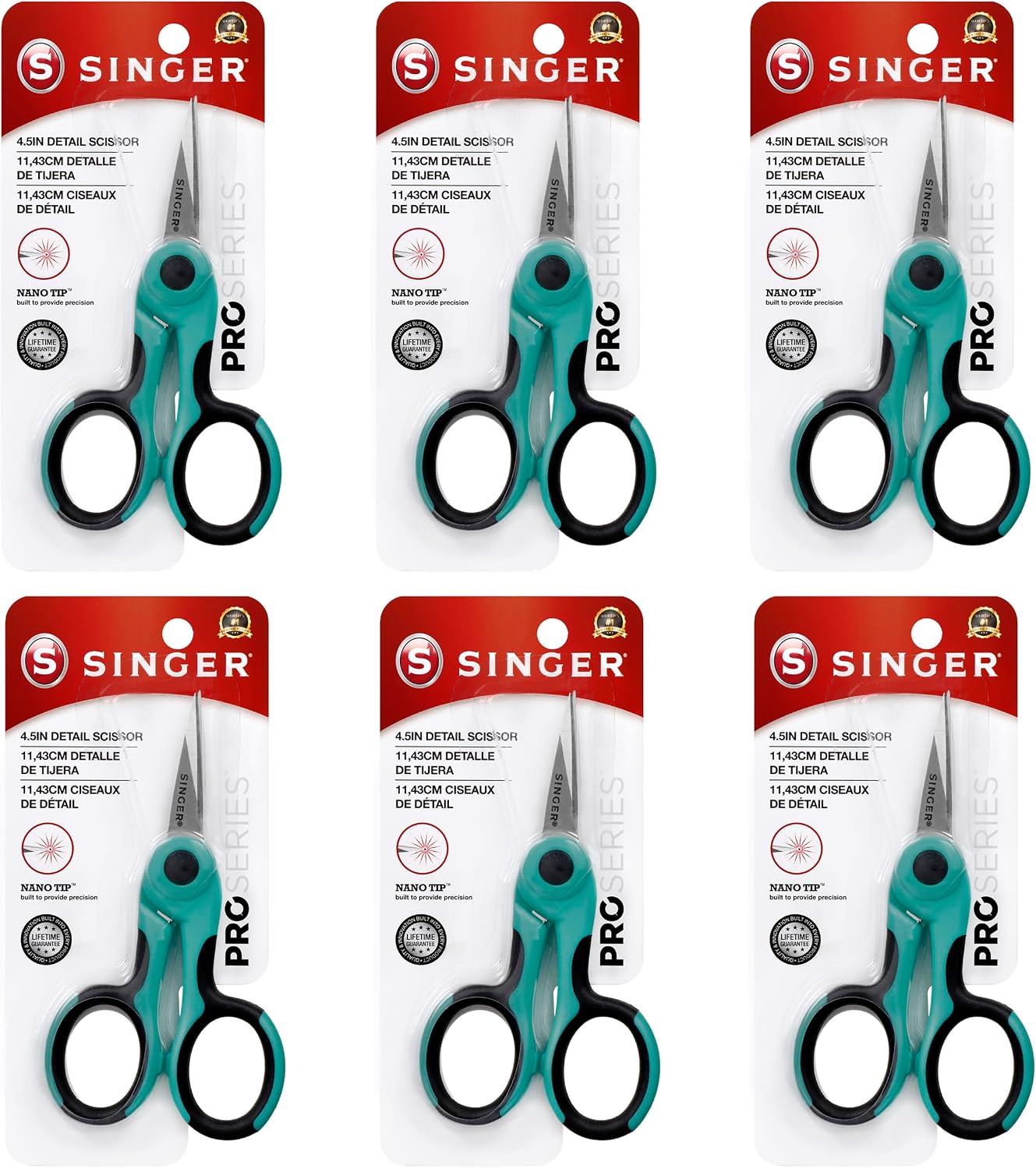 4-1/2 inch ProSeries™ Scissor with NANO Tip™ Comfort Grip | Ultra-sharp NANO Tip 4.5 inch detail scissors with soft TPR grip; precise cuts for embroidery, applique and detail work