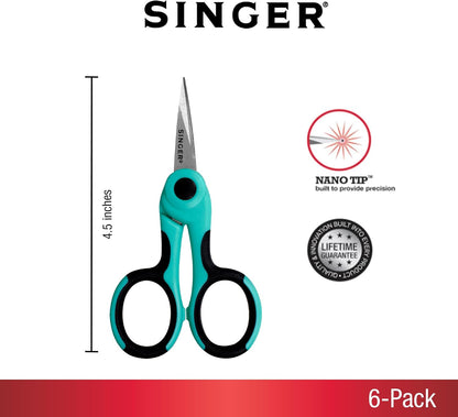 4-1/2 inch ProSeries™ Scissor with NANO Tip™ Comfort Grip | Ultra-sharp NANO Tip 4.5 inch detail scissors with soft TPR grip; precise cuts for embroidery, applique and detail work