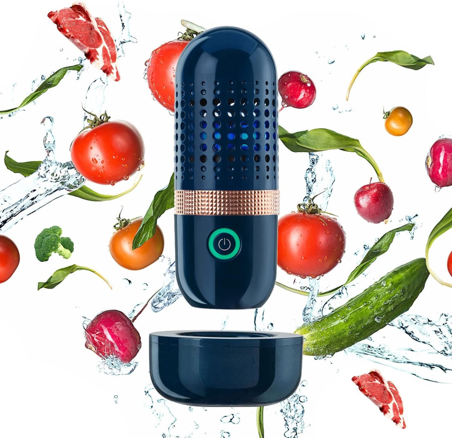 Fruit and Vegetable Washing Machine, Fruit Cleaner Device,Fruit Purifier for with OH-ion Purification Technology for Cleaning Fruit,Vegetable Sold US Only(Blue)