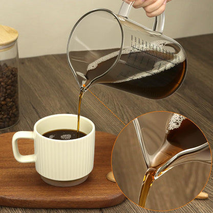 34OZ/1000ML Glass Measuring Cup (Ml/Oz/Cup), 4 Cups Multi-Purpose Kitchen Tool with V-Shaped Spout & Handle