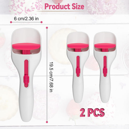 2PCS Cupcake Batter Scoop, One Click Sliding Button Cake Cream Spatulas for Elegant Baking, Pastry & Cake Decorating, ABS and TPE Material