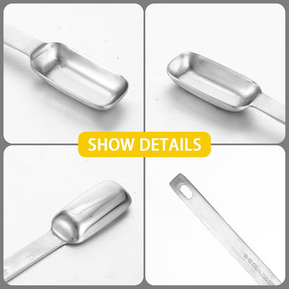 2 Pcs 1 Teaspoon Measuring Spoon, 1/3 Tbsp | 5 mL | 1/6 Oz, Stainless Steel Long Handle Scoop, Metal Measuring Spoon for Kitchen Cooking Baking Coffee Food Measuring