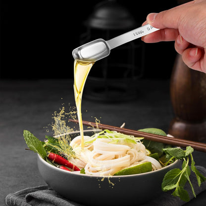 2 Pcs 1 Teaspoon Measuring Spoon, 1/3 Tbsp | 5 mL | 1/6 Oz, Stainless Steel Long Handle Scoop, Metal Measuring Spoon for Kitchen Cooking Baking Coffee Food Measuring
