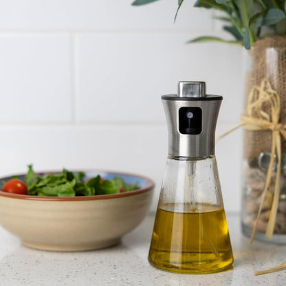 Fox Run Olive Oil Sprayer Bottle, 7" x 1.5" Stainless Steel Oil Mister