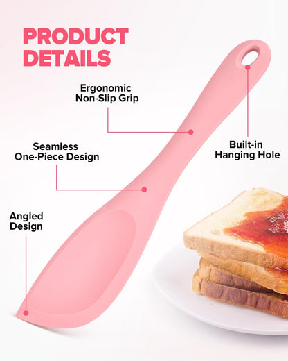 Silicone Scraper Spatula Set, BPA Free Food Grade Rubber Spatulas, Flexible Baking Mixing Tool, Heat Resistant Bowl Scrapers for Nonstick Cookware, 3 Pack (10.2 inch)