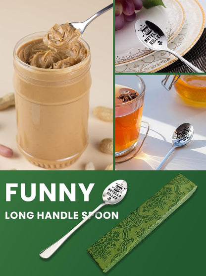 Funny Nutella Ice Cream Spoon, Engraved Stainless Steel Coffee Spoon, Gift for Women Men Birthdays, Christmas, Valentine's Day, Father's Day