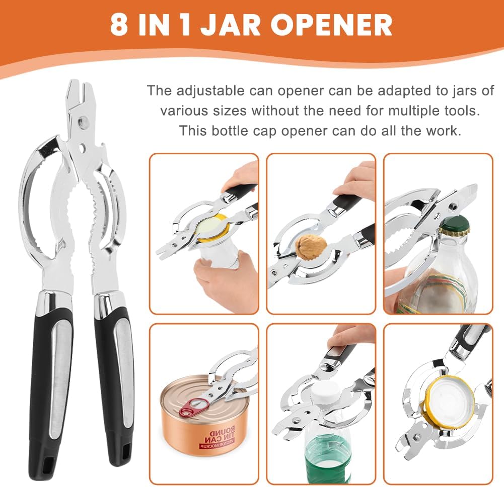 Jar Opener Adjustable Bottle Opener for Seniors with Arthritis