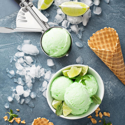 2 Pcs Release Cookie Scoops Ice Cream Scooper with Trigger Release Portion Scoop Stainless Steel for Portion Control, Baking Food, Cookie Dough (1 oz,Black)