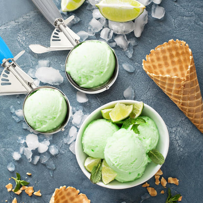 2 Pcs Release Cookie Scoops Ice Cream Scooper with Trigger Release Portion Scoop Stainless Steel for Portion Control, Baking Food, Cookie Dough (1 oz,Black)
