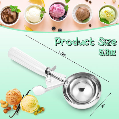 2 Pcs Release Cookie Scoops Ice Cream Scooper with Trigger Release Portion Scoop Stainless Steel for Portion Control, Baking Food, Cookie Dough (1 oz,Black)