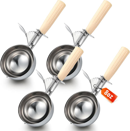 2 Pcs Release Cookie Scoops Ice Cream Scooper with Trigger Release Portion Scoop Stainless Steel for Portion Control, Baking Food, Cookie Dough (1 oz,Black)
