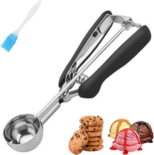 Small Cookie Scoop 1 Tablespoon, Size #60 Cookie Dough Scoop, Stainless Steel Ice Cream Scooper with Trigger Release, for Baking Small Cookies, Meatballs, Melon Balls