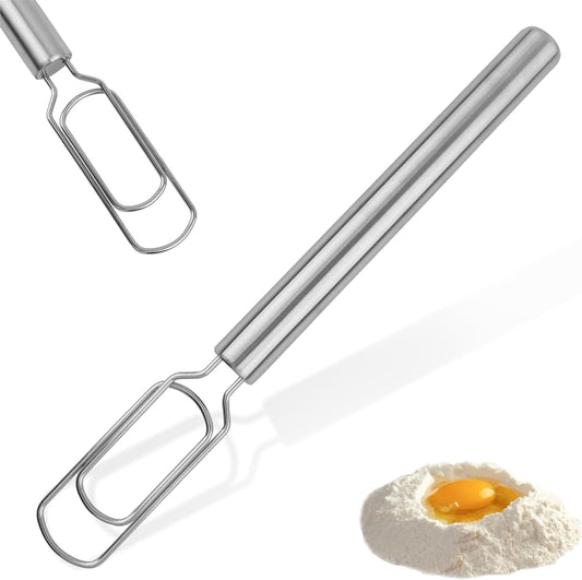 Danish Dough Whisk, 12" Stainless Steel Sourdough Mixer Tool for Sourdough Starter, Bread Whisk Tool for Pizza Bread Cake Mixing & Cooking(COLOR:Silver)