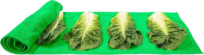 Microfiber Lettuce Wrap Towels, Ultra Absorbent Terry Weave Vegetable Drying Cloths, Reusable Kitchen Towels for Greens, Herbs, Produce, Space-Saving Alternative,12" x 42", Green, 2-Pack