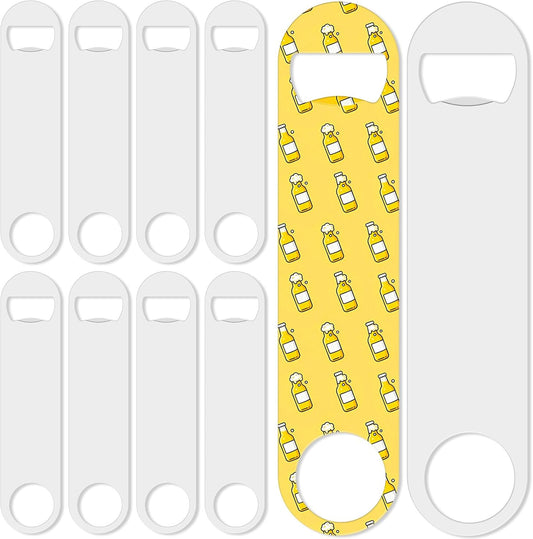 10 Pcs Sublimation Blank Bottle Opener,White Stainless Steel Beer Opener,Credit Card Size, 2.09x3.35 Inch,Perfect Presents for Christmas,Wedding, Father's Day,Suitable for Bar,Kitchen, Restaurant