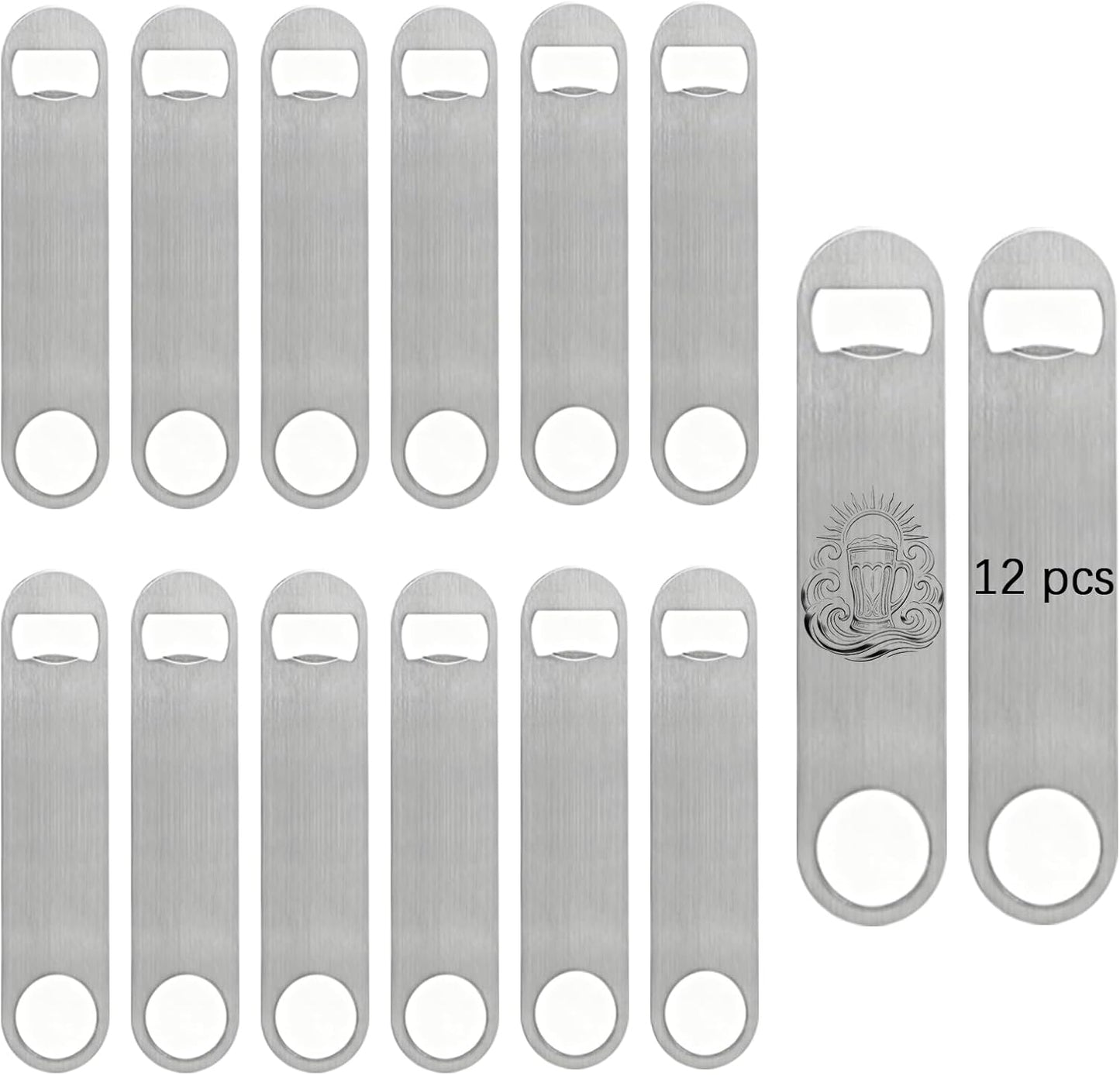 10 Pcs Sublimation Blank Bottle Opener,White Stainless Steel Beer Opener,Credit Card Size, 2.09x3.35 Inch,Perfect Presents for Christmas,Wedding, Father's Day,Suitable for Bar,Kitchen, Restaurant