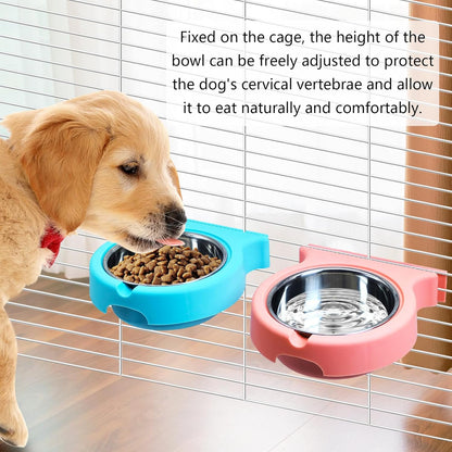 Stainless Steel Dog Bowls Set Removable no tip Puppy Food and Water Feeder Bowl Basic Metal Small Dog Bowls for Dogs Cats Rabbit Guinea Pigs Ferret