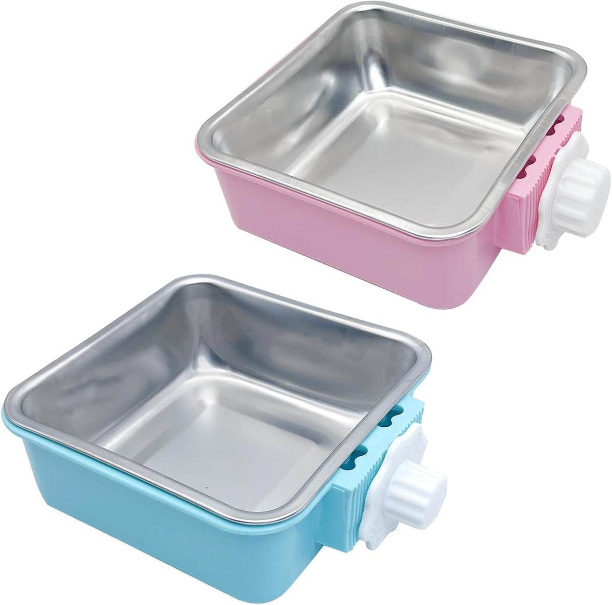 Stainless Steel Dog Bowls Set Removable no tip Puppy Food and Water Feeder Bowl Basic Metal Small Dog Bowls for Dogs Cats Rabbit Guinea Pigs Ferret