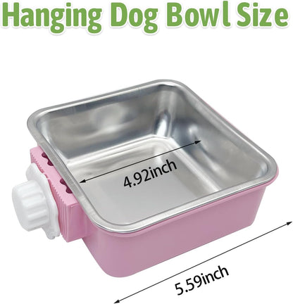 Stainless Steel Dog Bowls Set Removable no tip Puppy Food and Water Feeder Bowl Basic Metal Small Dog Bowls for Dogs Cats Rabbit Guinea Pigs Ferret