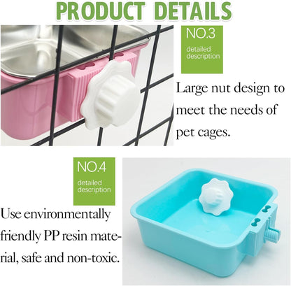 Stainless Steel Dog Bowls Set Removable no tip Puppy Food and Water Feeder Bowl Basic Metal Small Dog Bowls for Dogs Cats Rabbit Guinea Pigs Ferret