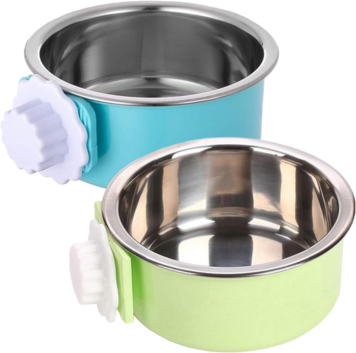 Stainless Steel Dog Bowls Set Removable no tip Puppy Food and Water Feeder Bowl Basic Metal Small Dog Bowls for Dogs Cats Rabbit Guinea Pigs Ferret