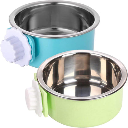 Stainless Steel Dog Bowls Set Removable no tip Puppy Food and Water Feeder Bowl Basic Metal Small Dog Bowls for Dogs Cats Rabbit Guinea Pigs Ferret