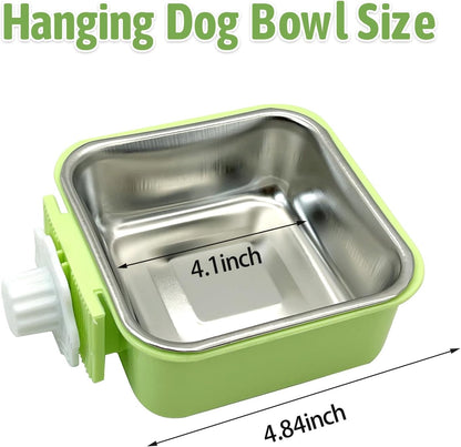 Stainless Steel Dog Bowls Set Removable no tip Puppy Food and Water Feeder Bowl Basic Metal Small Dog Bowls for Dogs Cats Rabbit Guinea Pigs Ferret