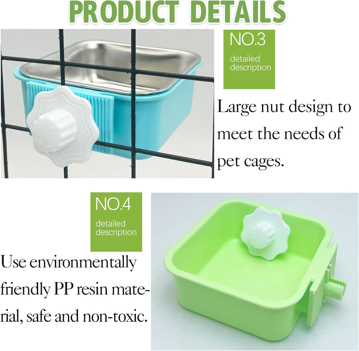 Stainless Steel Dog Bowls Set Removable no tip Puppy Food and Water Feeder Bowl Basic Metal Small Dog Bowls for Dogs Cats Rabbit Guinea Pigs Ferret