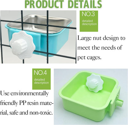Stainless Steel Dog Bowls Set Removable no tip Puppy Food and Water Feeder Bowl Basic Metal Small Dog Bowls for Dogs Cats Rabbit Guinea Pigs Ferret