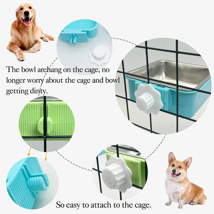 Stainless Steel Dog Bowls Set Removable no tip Puppy Food and Water Feeder Bowl Basic Metal Small Dog Bowls for Dogs Cats Rabbit Guinea Pigs Ferret
