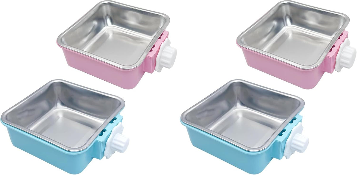 Stainless Steel Dog Bowls Set Removable no tip Puppy Food and Water Feeder Bowl Basic Metal Small Dog Bowls for Dogs Cats Rabbit Guinea Pigs Ferret