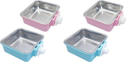 Stainless Steel Dog Bowls Set Removable no tip Puppy Food and Water Feeder Bowl Basic Metal Small Dog Bowls for Dogs Cats Rabbit Guinea Pigs Ferret