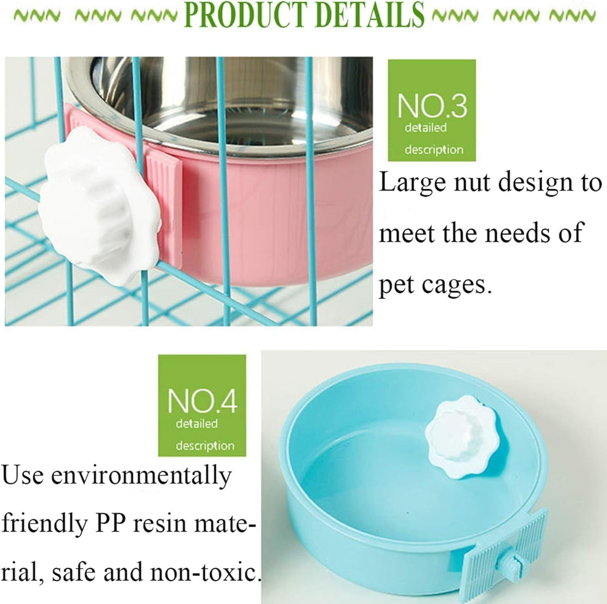 Stainless Steel Dog Bowls Set Removable no tip Puppy Food and Water Feeder Bowl Basic Metal Small Dog Bowls for Dogs Cats Rabbit Guinea Pigs Ferret
