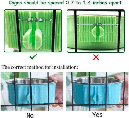 Stainless Steel Dog Bowls Set Removable no tip Puppy Food and Water Feeder Bowl Basic Metal Small Dog Bowls for Dogs Cats Rabbit Guinea Pigs Ferret