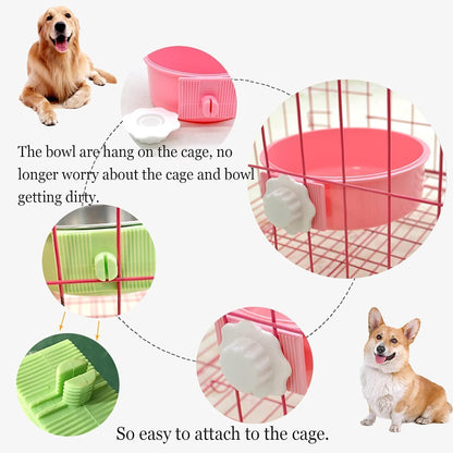 Stainless Steel Dog Bowls Set Removable no tip Puppy Food and Water Feeder Bowl Basic Metal Small Dog Bowls for Dogs Cats Rabbit Guinea Pigs Ferret